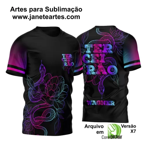 Arte Vetor - Camisa de Interclasse Preta - Jogos Internos - Serpente - 2024 - 2025