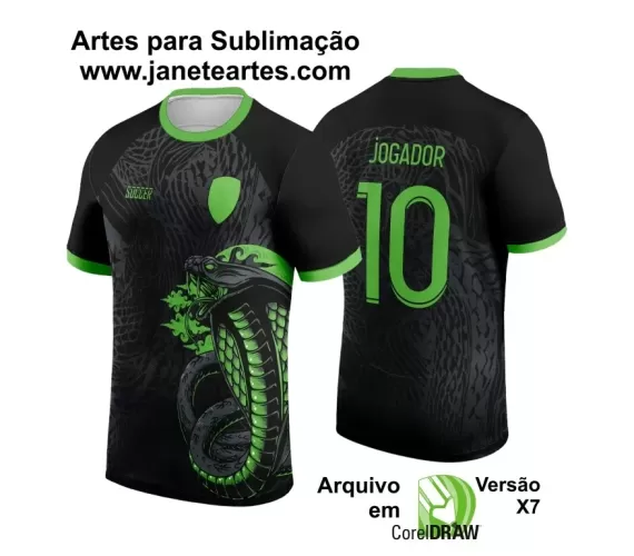 Arte Vetor - Camisa de Interclasse Preta - Jogos Internos - Serpente - 2024 - 2025