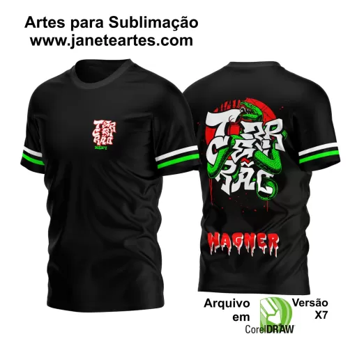 Arte Vetor - Camisa de Interclasse Preta - Jogos Internos - Serpente - 2024 - 2025