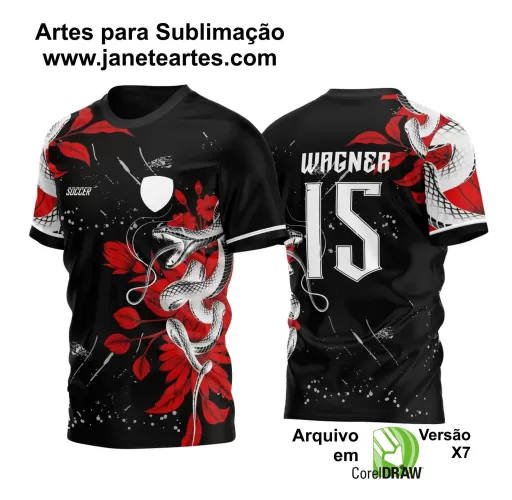 Arte Vetor - Camisa de Interclasse Preta - Jogos Internos - Serpente - 2024 - 2025