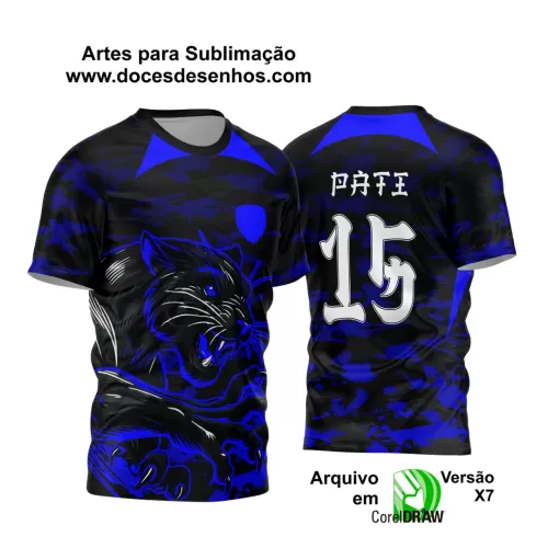 Arte Vetor - Camisa de Interclasse Preta e Azul - Jogos Internos - Pantera - 2024 - 2025