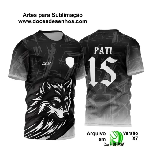 Arte Vetor - Camisa de Interclasse Preta e Cinza - Jogos Internos - Lobo - 2024 - 2025