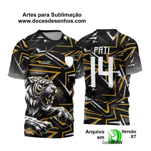 Arte Vetor - Camisa de Interclasse  Preta e Dourada - Jogos Internos - Tigre- 2024 - 2025