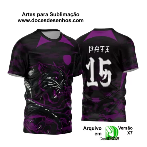 Arte Vetor - Camisa de Interclasse Preta e Roxa - Jogos Internos - Pantera - 2024 - 2025