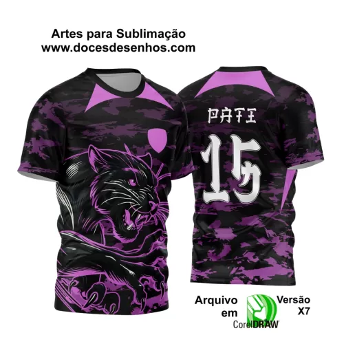 Arte Vetor - Camisa de Interclasse Preta e Roxa - Jogos Internos - Pantera - 2024 - 2025