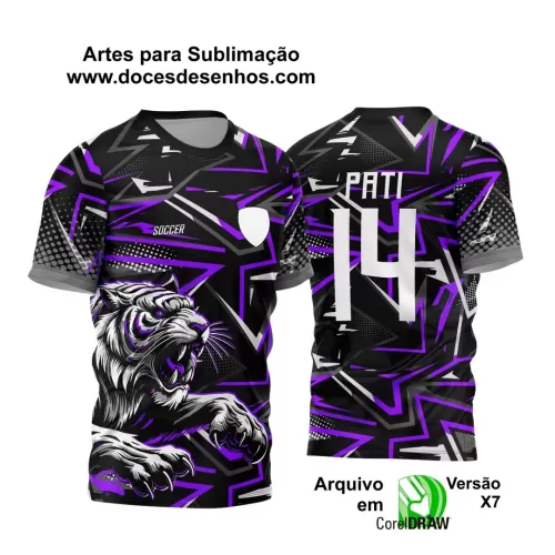 Arte Vetor - Camisa de Interclasse Preta e Roxa - Jogos Internos - Tigre- 2024 - 2025