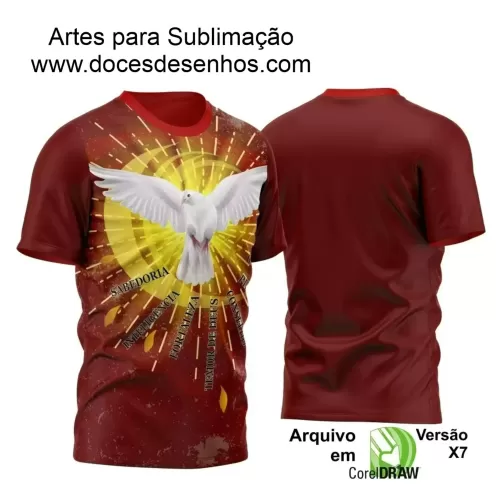 Arte Vetor - Camiseta Crisma - Religião - Crisma Divino Espírito Santo - 2024 - 2025