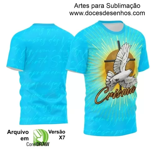 Arte Vetor - Camiseta Crisma - Religião - Crisma Divino Espírito Santo - 2024 - 2025