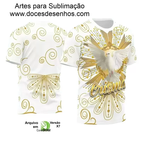 Arte Vetor - Camiseta Crisma - Religião - Crisma Divino Espírito Santo - 2024 - 2025