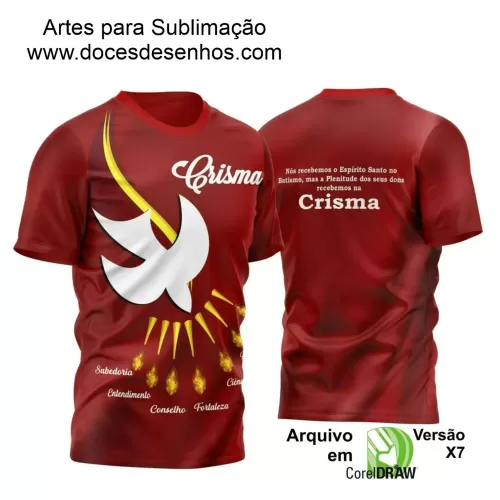 Arte Vetor - Camiseta Crisma - Religião - Crisma Divino Espírito Santo - 2024 - 2025