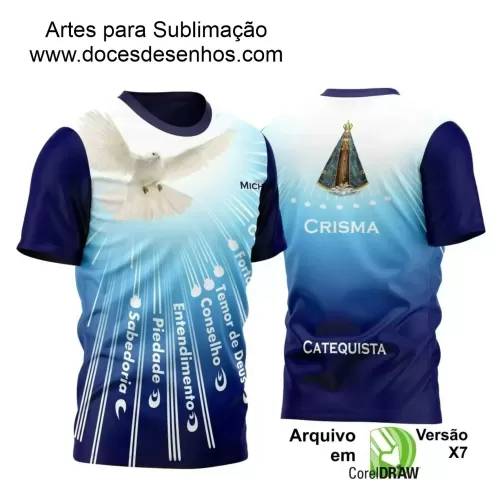 Arte Vetor - Camiseta Crisma - Religião - Crisma Divino Espírito Santo - 2024 - 2025