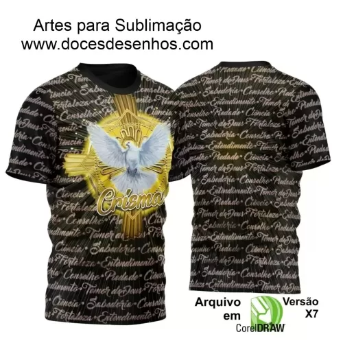 Arte Vetor - Camiseta Crisma - Religião - Crisma Divino Espírito Santo - 2024 - 2025