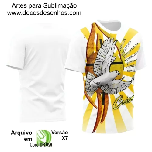 Arte Vetor - Camiseta Crisma - Religião - Crisma Divino Espírito Santo - 2024 - 2025