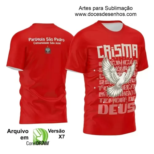 Arte Vetor - Camiseta Crisma - Religião - Crisma Divino Espírito Santo - 2024 - 2025