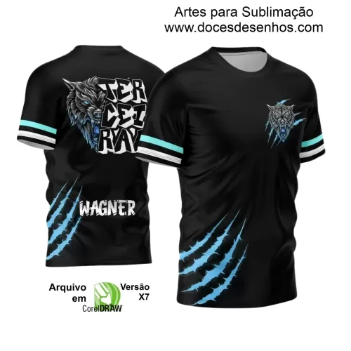 Arte Vetor - Estampa Camiseta Escolar Preta - Formandos - Terceirão - Lobo Feroz - 2025