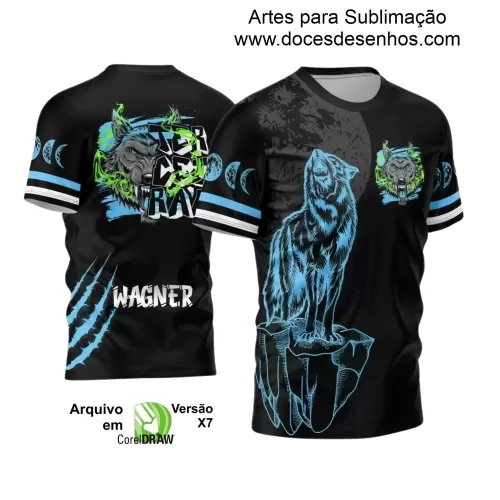 Arte Vetor - Estampa Camiseta Escolar Preta - Formandos - Terceirão - Lobo Feroz - 2025