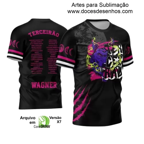 Arte Vetor - Estampa Camiseta Escolar Preta - Formandos - Terceirão - Lobo Feroz - 2025