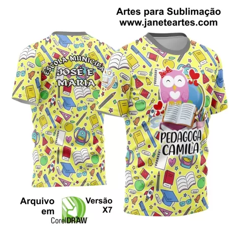 Arte Vetor Estampa Template Camisa Professora - Professor 2024 Modelo 09