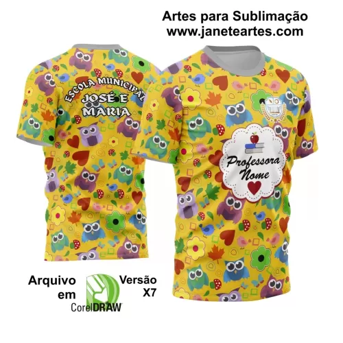 Arte Vetor Estampa Template Camisa Professora - Professor 2024 Modelo 17