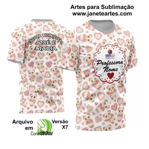 Arte Vetor Estampa Template Camisa Professora - Professor 2024 Modelo 22