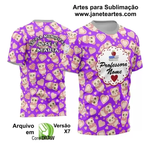 Arte Vetor Estampa Template Camisa Professora - Professor 2024 Modelo 22