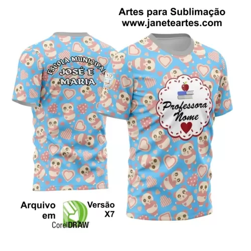 Arte Vetor Estampa Template Camisa Professora - Professor 2024 Modelo 22