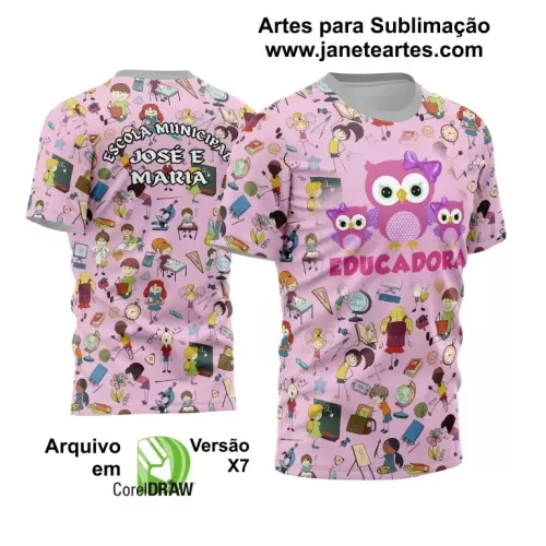 Arte Vetor Estampa Template Camisa Professora - Professor 2024 Modelo 23