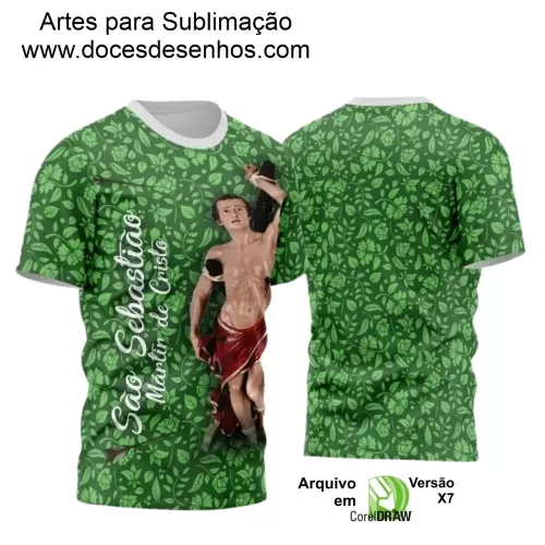 Arte Vetorial para Camisa Religiosa - São Sebastião 2024-2025 - Festejo e Devoção