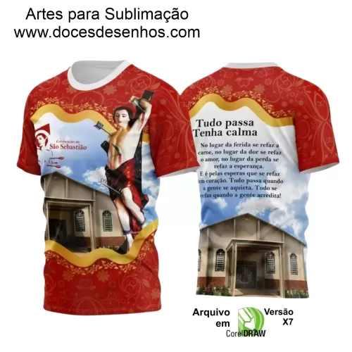 Arte Vetorial para Camisa Religiosa - São Sebastião 2024-2025 - Festejo e Devoção