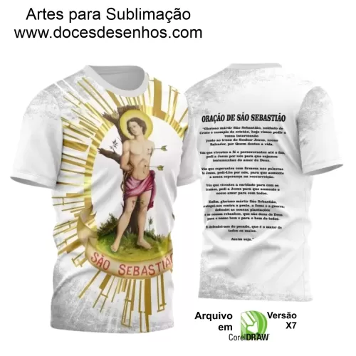 Arte Vetorial para Camisa Religiosa - São Sebastião 2024-2025 - Festejo e Devoção