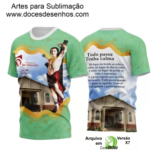 Arte Vetorial para Camisa Religiosa - São Sebastião 2024-2025 - Festejo e Devoção