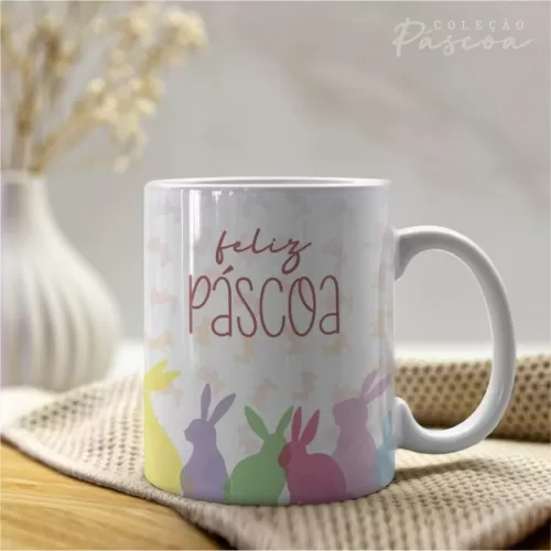 Artes Caneca Personalizada Páscoa V24 (Vintage)