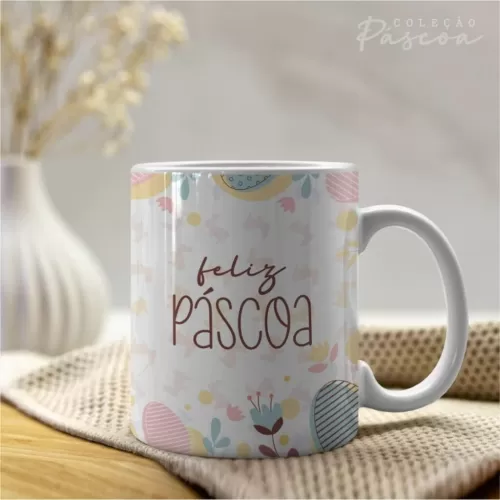 Artes Caneca Personalizada Páscoa V24 (Vintage)