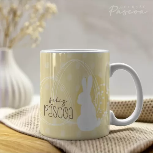 Artes Caneca Personalizada Páscoa V24 (Vintage)