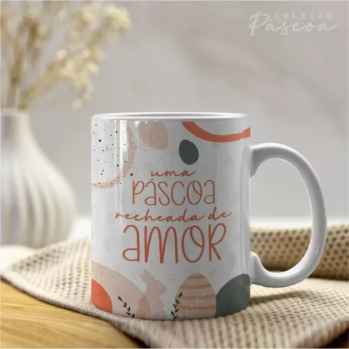 Artes Caneca Personalizada Páscoa V24 (Vintage)