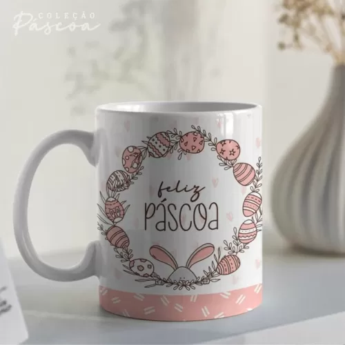 Artes Caneca Personalizada Páscoa V24 (Vintage)