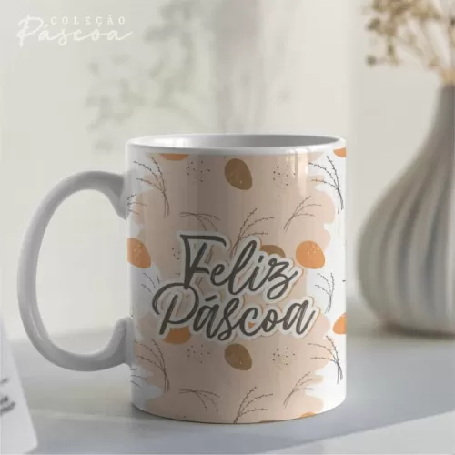 Artes Caneca Personalizada Páscoa V24 (Vintage)