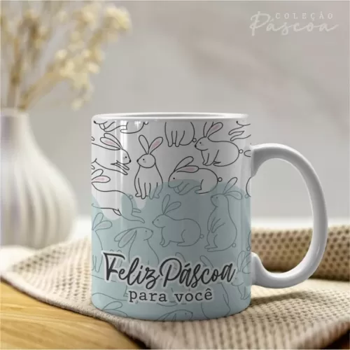 Artes Caneca Personalizada Páscoa V24 (Vintage)