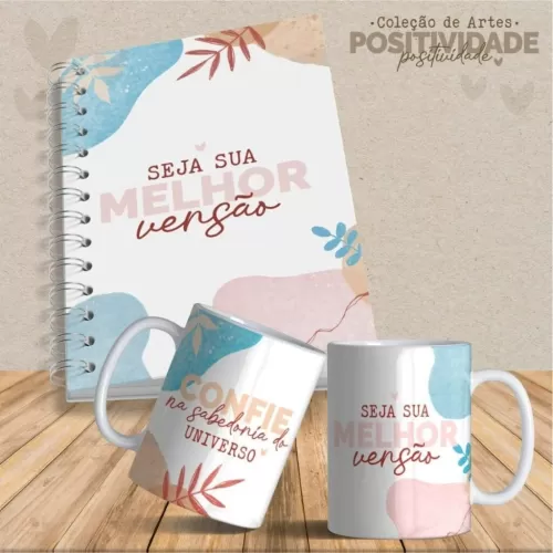 Artes Canecas e Agendas Personalizadas Positividade V23 (Vintage)