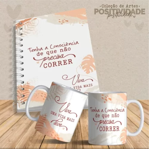 Artes Canecas e Agendas Personalizadas Positividade V23 (Vintage)