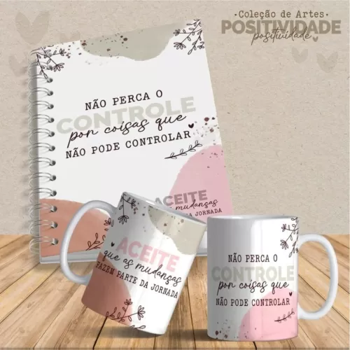 Artes Canecas e Agendas Personalizadas Positividade V23 (Vintage)