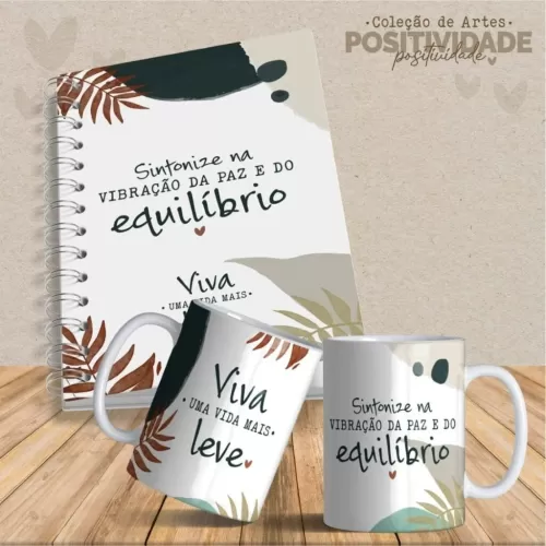 Artes Canecas e Agendas Personalizadas Positividade V23 (Vintage)