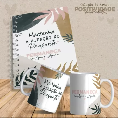 Artes Canecas e Agendas Personalizadas Positividade V23 (Vintage)