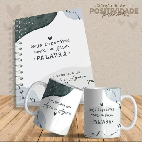 Artes Canecas e Agendas Personalizadas Positividade V23 (Vintage)