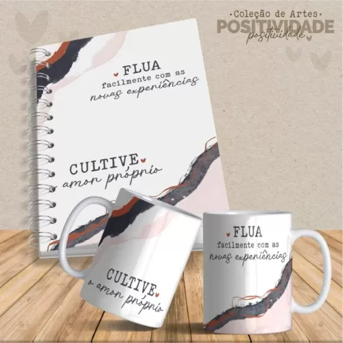 Artes Canecas e Agendas Personalizadas Positividade V23 (Vintage)