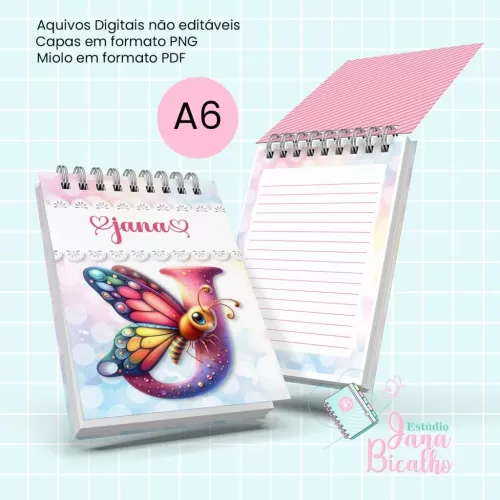 Bloquinho A6 Alfabeto Butterfly (Jana Bicalho)