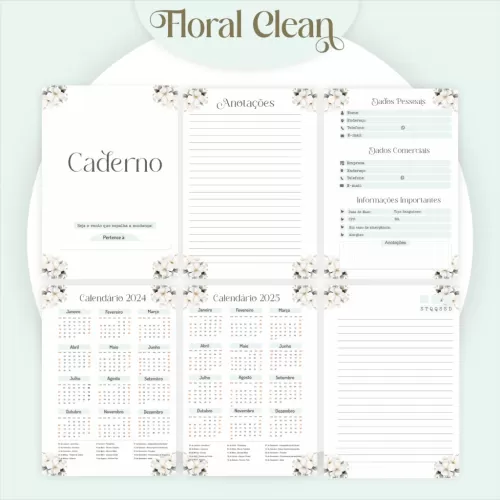 COMBO Floral Clean 2024 – 5 Modelos (Pamella)