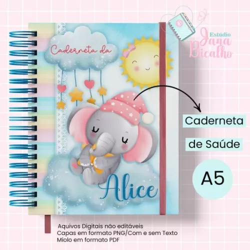 Caderneta de Saúde – Elefantinha Dorminhoca – Jana Bicalho