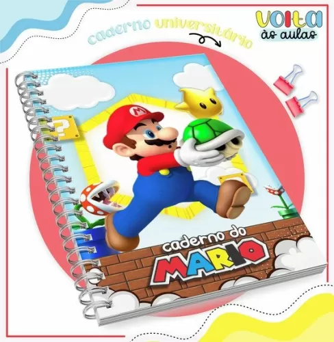 Caderno de Desenho | Super Mario – Volta às Aulas 2024 – Lina Criativa