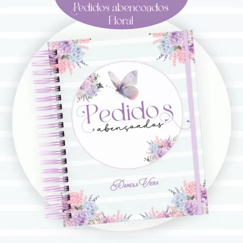 Caderno de Pedidos – Abençoados Floral – Encadernação (Pamella Vieira)